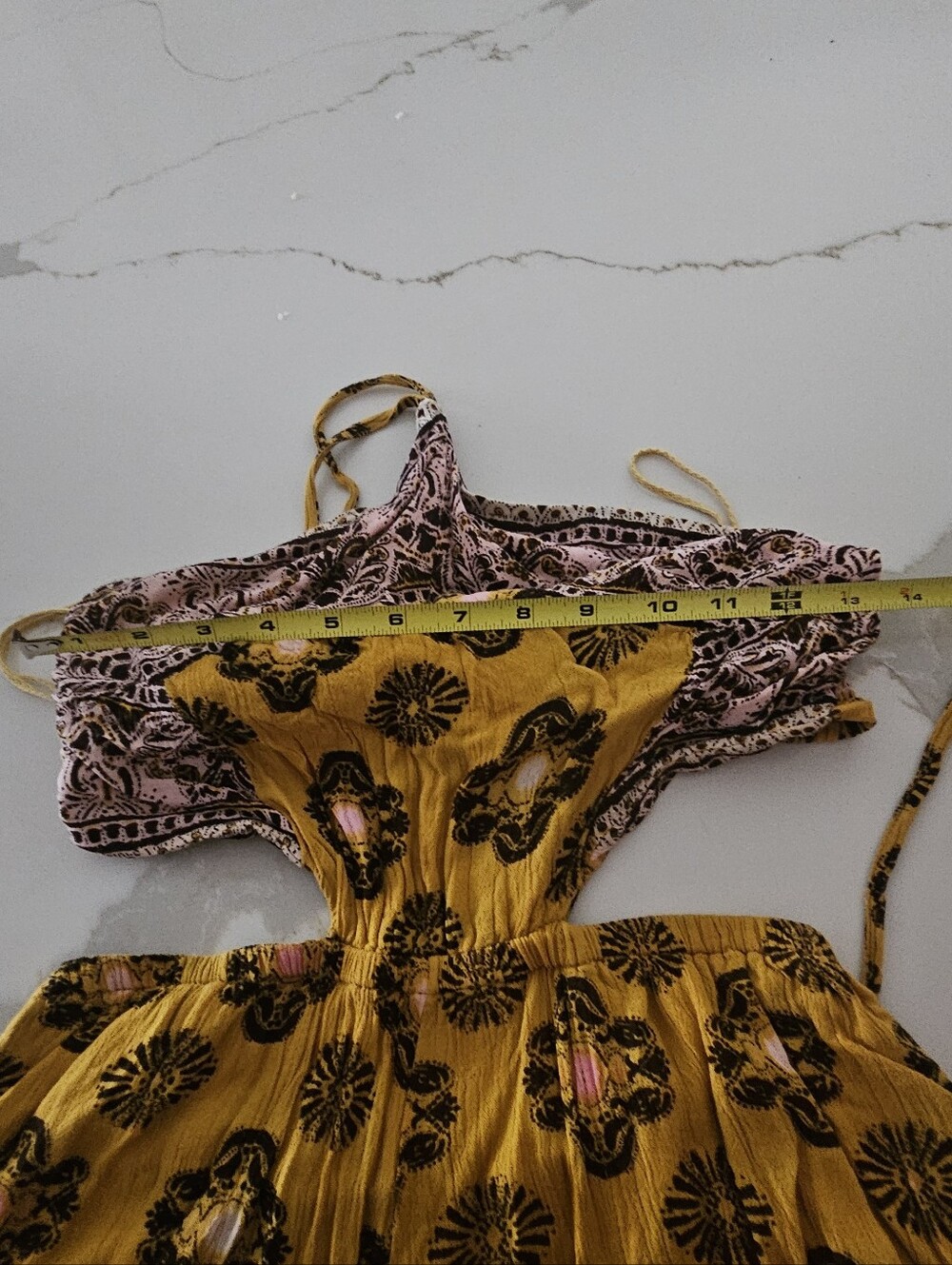 Free People Yellow and Brown Geometric Jumpsuit - Picture 7 of 10
